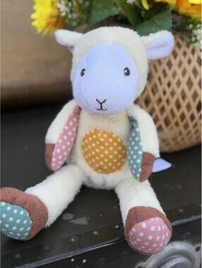 🐑✨  Animal Adventure Lamb Plush Stuffed Animal Medium White Pink Blue 14"🐑✨